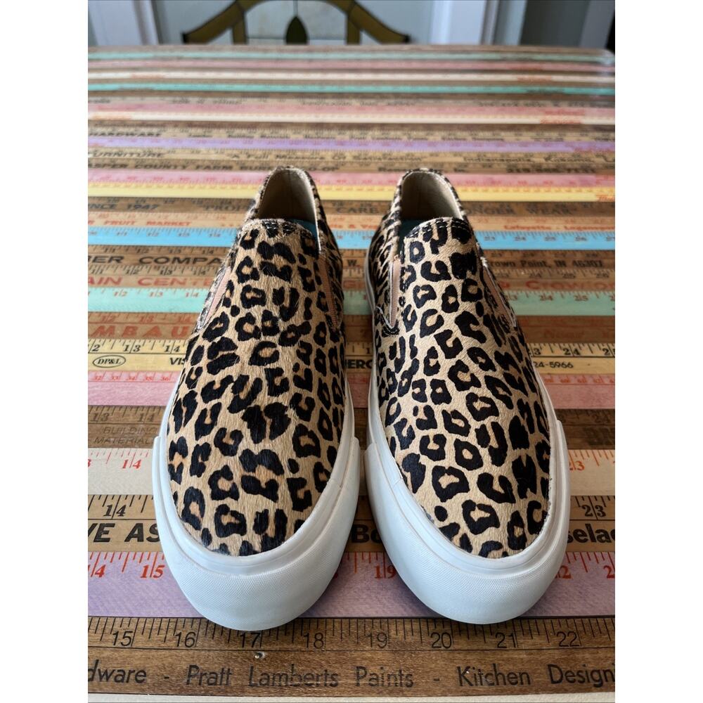 $130 SEAVEES Sz 7 Sneakers Baja Platform Mulholland Leopard Cowhide Leather Boho - Picture 6 of 14